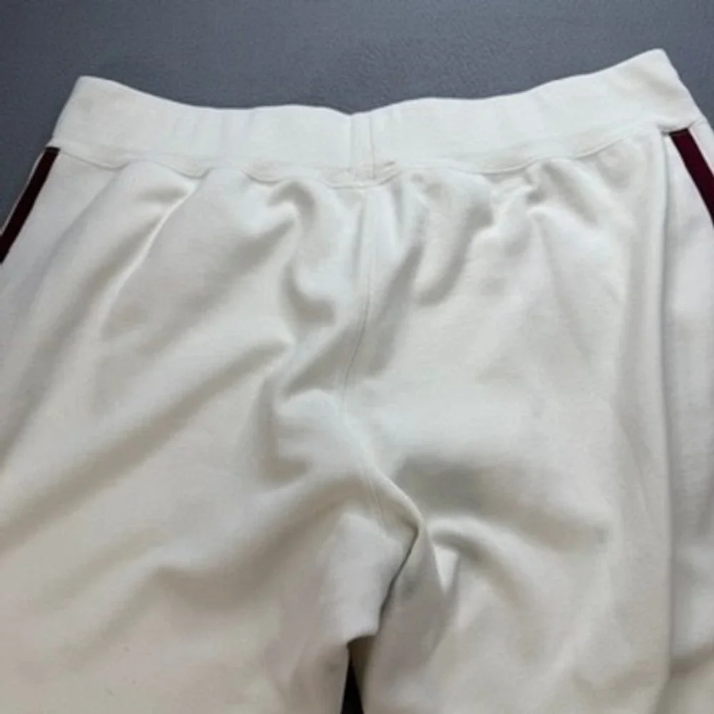 Polo Ralph Lauren Track Pants Mens Relaxed XL White Burgundy Side Stripe Joggers